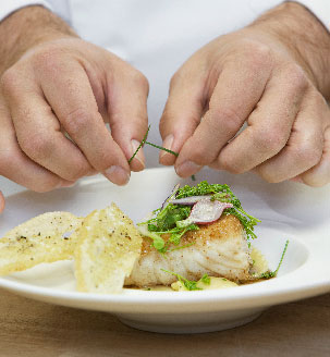 Private chef prepares an exclusive romantic dinner