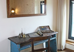Old school desk used as a desk