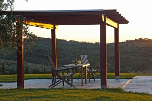 Swimming pool on the hills of the Tuscan countryside